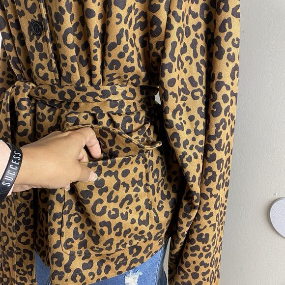 Plus Size Cato leopard jacket womens 22/24W Fringe belt pockets Grunge - Picture 5 of 10